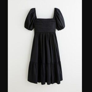 Abercrombie | The A&F Emerson Poplin Puff Sleeve Midi Dress | Large